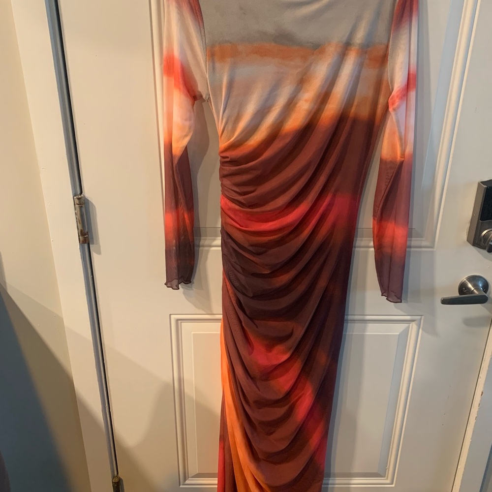 Elegant Multicolor Long Sleeve Dress
